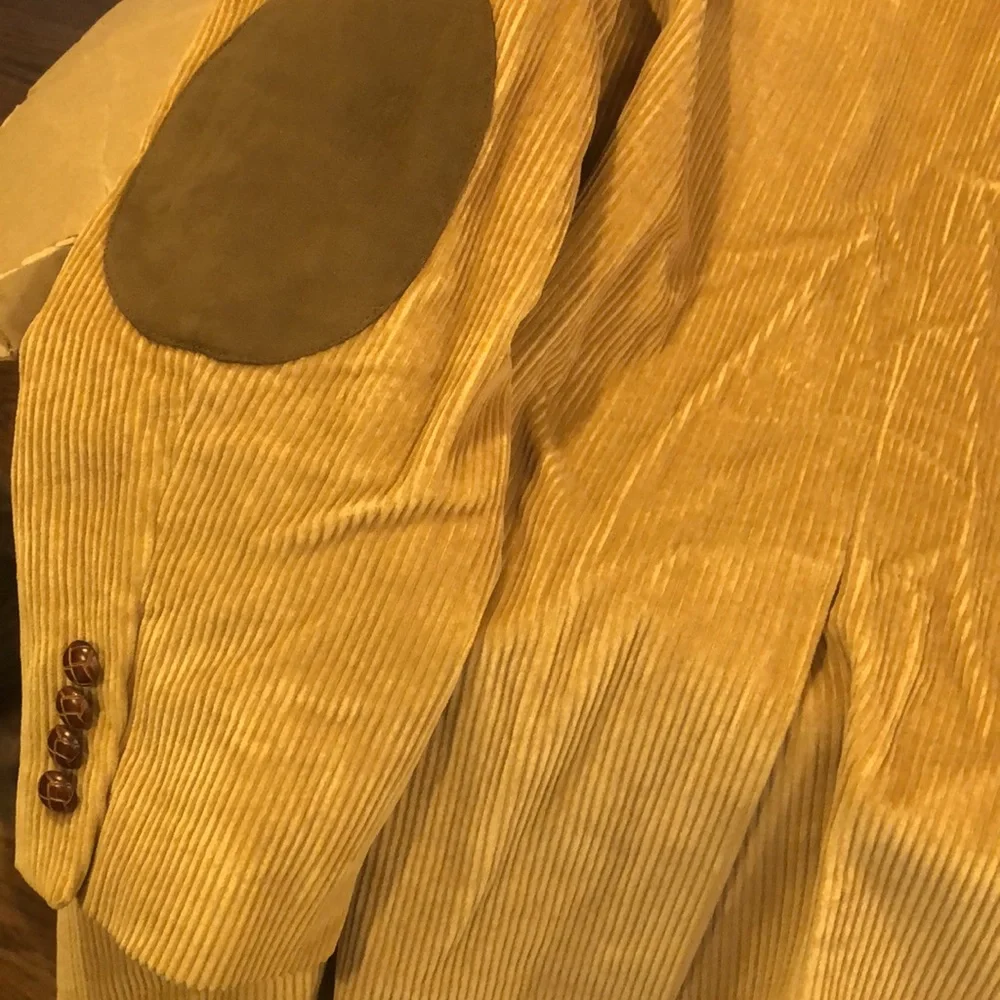 RALPH LAUREN Corduroy Blazer With Elbow Patches Paisley Lining 44LONG